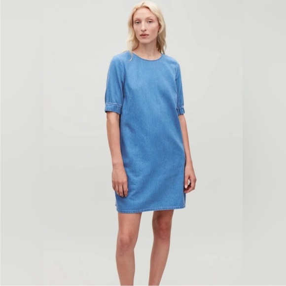 COS Cotton Denim Shift Dress - Picture 1 of 6